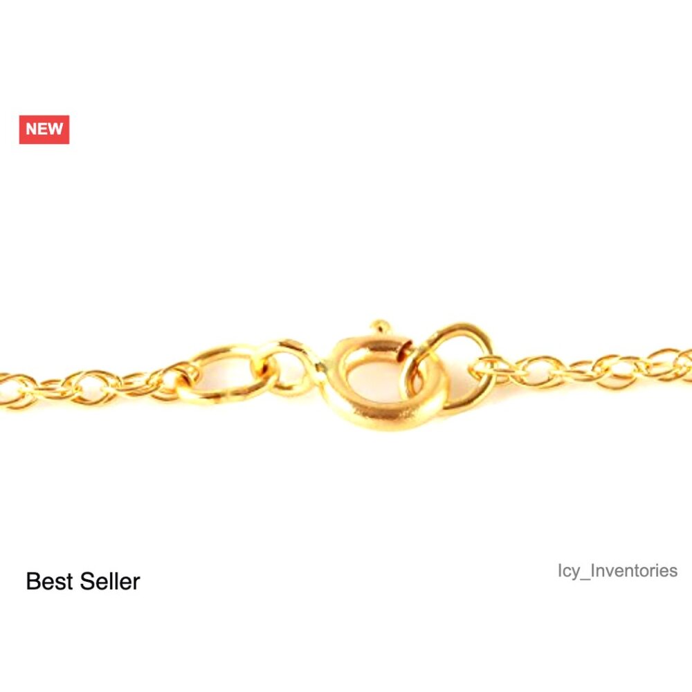 Solid Yellow Gold Ruby Pendant Necklace Elegant C… - image 4